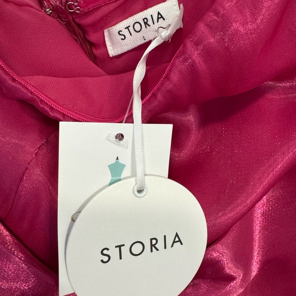 NWT Storia Fuchsia Ruffle Skirt Mini Dress - Picture 6 of 6